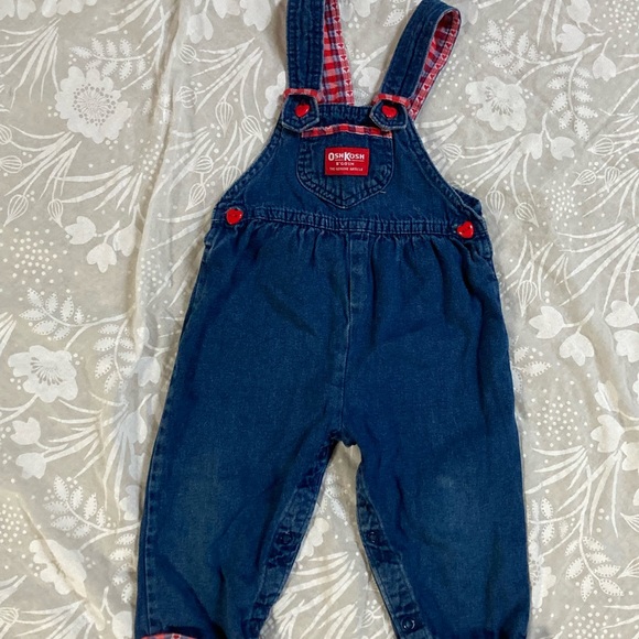 Vintage OshKosh B’Gosh 24 month Overalls and Shirt Union USA Valentines - Picture 3 of 12